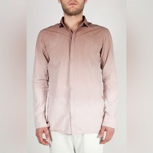 DAMIR DOMA SILENT SERIN BROWN GRADIENT Hidden Button Down Shirt Long Sleeve  S